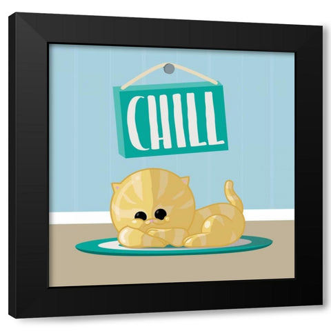Chill Black Modern Wood Framed Art Print by Grey, Jace