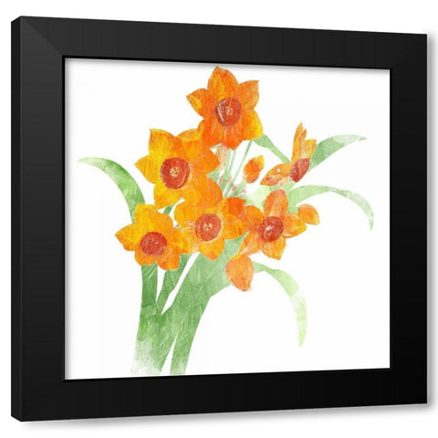 Watered Down Orange Black Modern Wood Framed Art Print by Grey, Jace