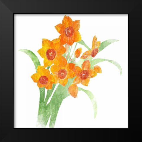 Watered Down Orange Black Modern Wood Framed Art Print by Grey, Jace