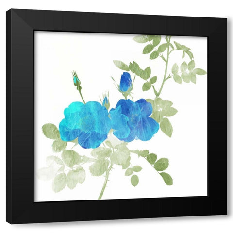 Watered Down Blue Black Modern Wood Framed Art Print by Grey, Jace