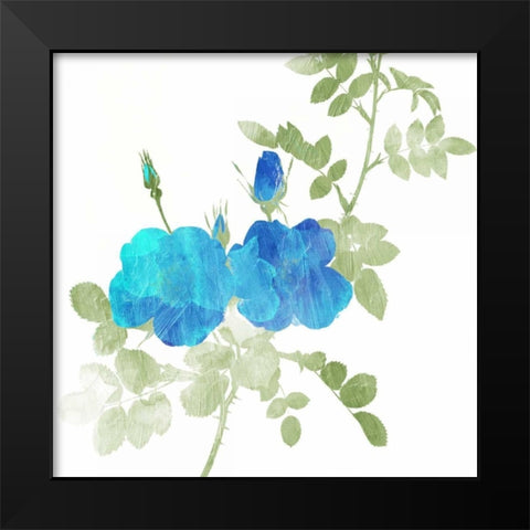 Watered Down Blue Black Modern Wood Framed Art Print by Grey, Jace