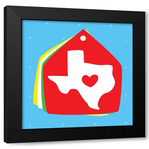 Love Texas Black Modern Wood Framed Art Print by Grey, Jace