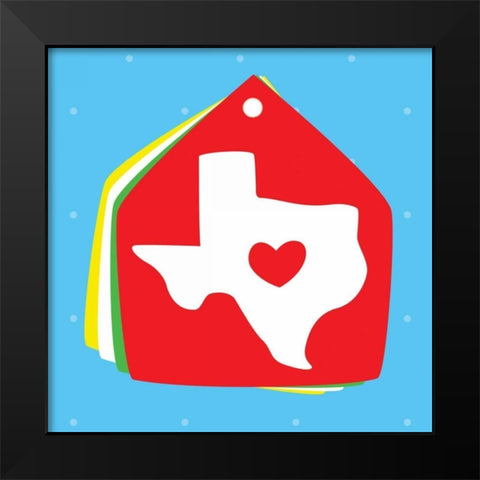 Love Texas Black Modern Wood Framed Art Print by Grey, Jace