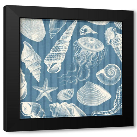 Blue Sea Mash Up Black Modern Wood Framed Art Print by Grey, Jace