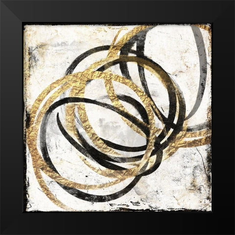 Gold Motion Black Modern Wood Framed Art Print by Grey, Jace