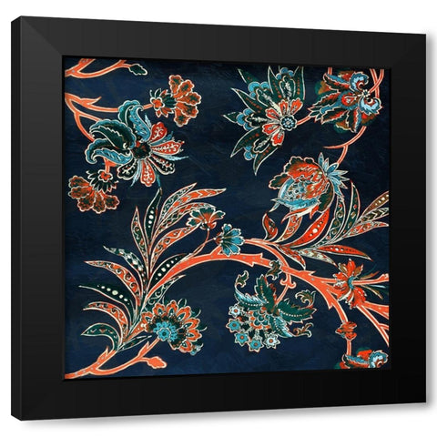 Vic Floral Brights Black Modern Wood Framed Art Print by Grey, Jace