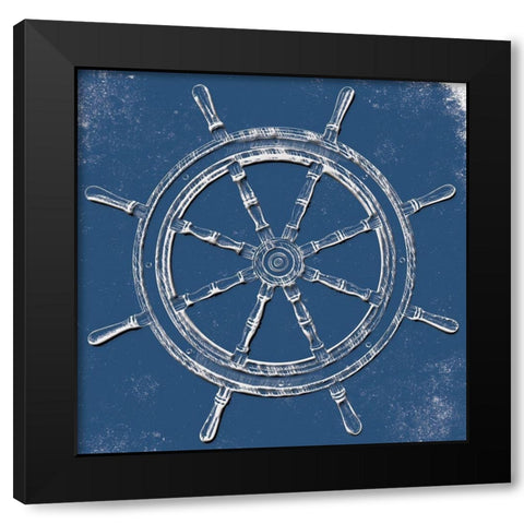 Coastal Pop Steering Wheel Black Modern Wood Framed Art Print with Double Matting by Grey, Jace