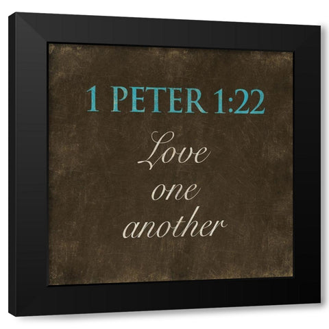 Love One Another Black Modern Wood Framed Art Print with Double Matting by Grey, Jace