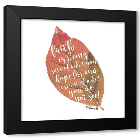 Faith Leaf Black Modern Wood Framed Art Print by Grey, Jace