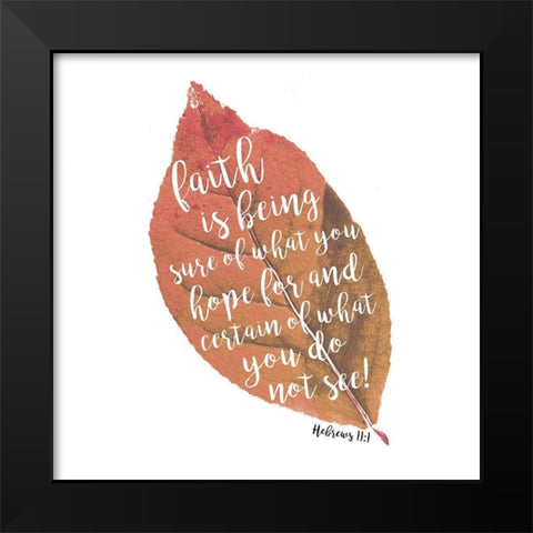 Faith Leaf Black Modern Wood Framed Art Print by Grey, Jace