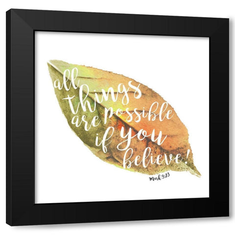 BeLeaf Black Modern Wood Framed Art Print with Double Matting by Grey, Jace