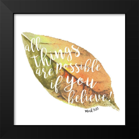 BeLeaf Black Modern Wood Framed Art Print by Grey, Jace