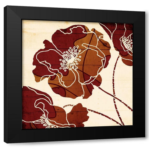 Fall Flower Power Mate Black Modern Wood Framed Art Print with Double Matting by Grey, Jace