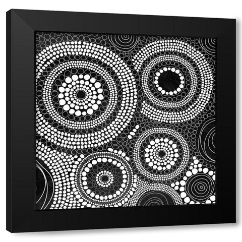 Circular Sound Black Modern Wood Framed Art Print by Grey, Jace