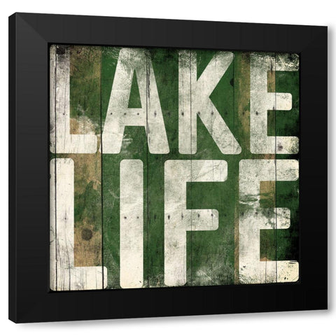 Lake Life Black Modern Wood Framed Art Print with Double Matting by Grey, Jace
