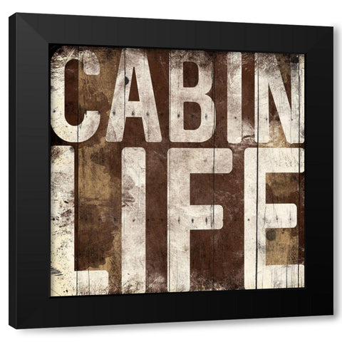 Cabin Life Black Modern Wood Framed Art Print with Double Matting by Grey, Jace
