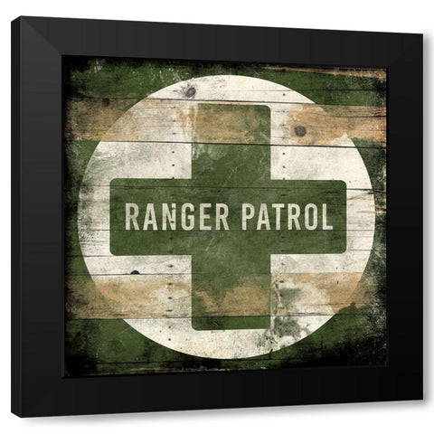 Ranger Patrol Green Black Modern Wood Framed Art Print by Grey, Jace