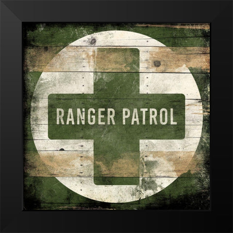 Ranger Patrol Green Black Modern Wood Framed Art Print by Grey, Jace