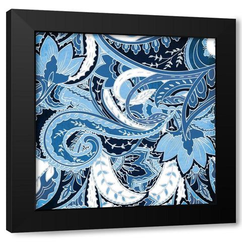 Overgrown Blue Black Modern Wood Framed Art Print with Double Matting by Grey, Jace