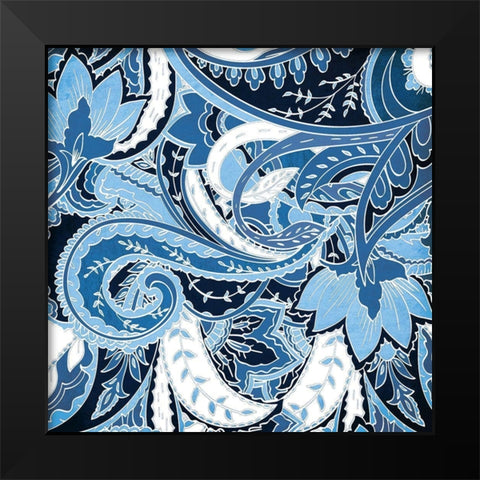 Overgrown Blue Black Modern Wood Framed Art Print by Grey, Jace