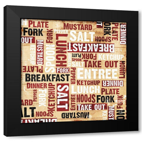 Food Wall Black Modern Wood Framed Art Print with Double Matting by Grey, Jace