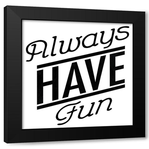 Fun Black Modern Wood Framed Art Print with Double Matting by Grey, Jace