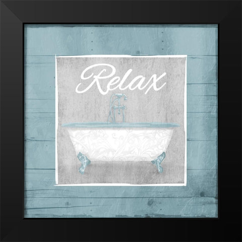 Relax Bath Wood Black Modern Wood Framed Art Print by Grey, Jace