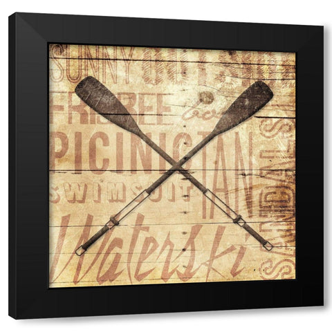 Wooden Oar Black Modern Wood Framed Art Print by Grey, Jace