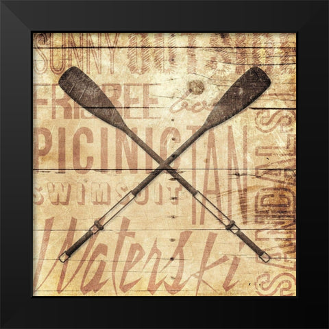 Wooden Oar Black Modern Wood Framed Art Print by Grey, Jace