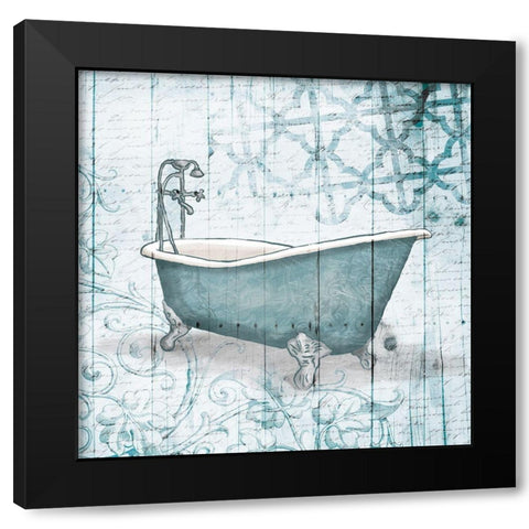 Blue Bath Black Modern Wood Framed Art Print with Double Matting by Grey, Jace