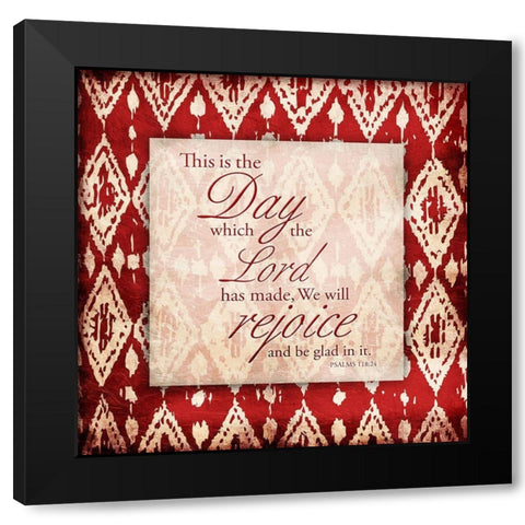 Rejoice Red Black Modern Wood Framed Art Print with Double Matting by Grey, Jace
