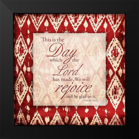 Rejoice Red Black Modern Wood Framed Art Print by Grey, Jace