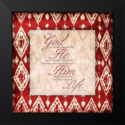 God Red Black Modern Wood Framed Art Print by Grey, Jace