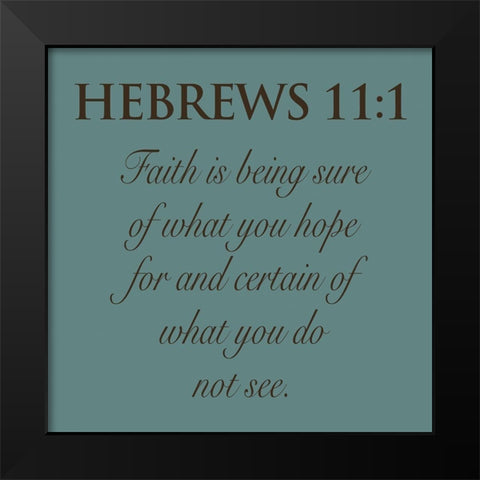 Hebrews Black Modern Wood Framed Art Print by Grey, Jace