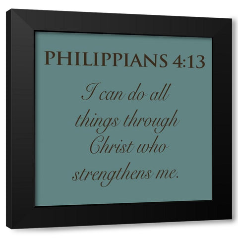 Philippians Black Modern Wood Framed Art Print with Double Matting by Grey, Jace