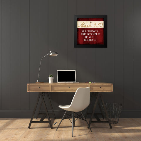 All Things Mark Black Modern Wood Framed Art Print by Grey, Jace