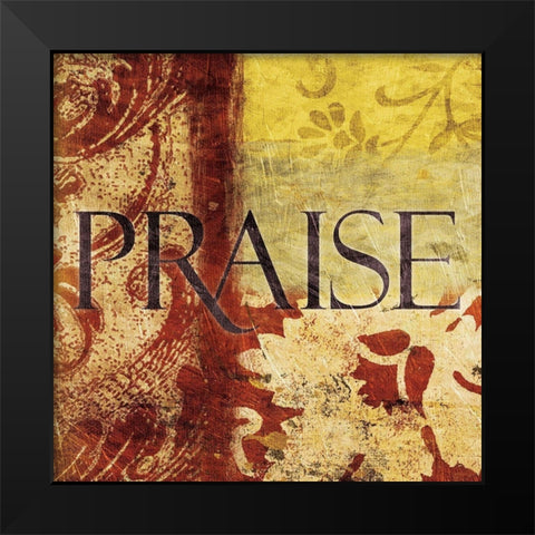 Praise Red Black Modern Wood Framed Art Print by Grey, Jace