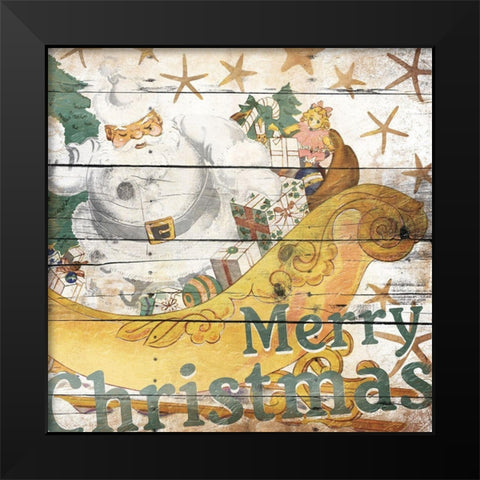 White Christmas Black Modern Wood Framed Art Print by Grey, Jace