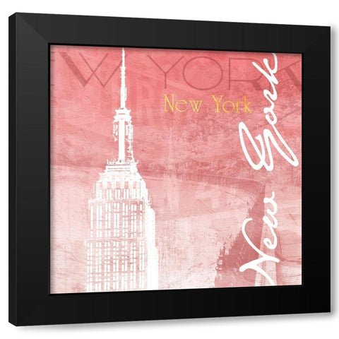 Blush NY Black Modern Wood Framed Art Print with Double Matting by Grey, Jace