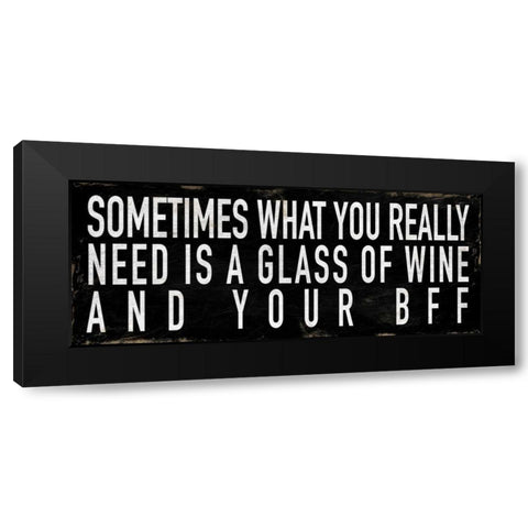 BFF Black Modern Wood Framed Art Print by Grey, Jace