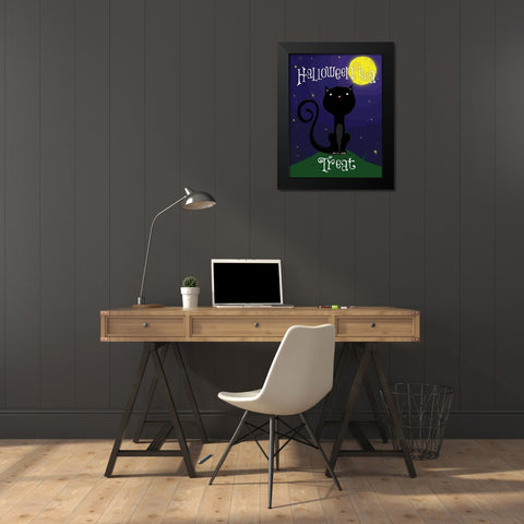 Halloween Treat Black Modern Wood Framed Art Print by Grey, Jace