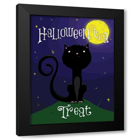 Halloween Treat Black Modern Wood Framed Art Print by Grey, Jace