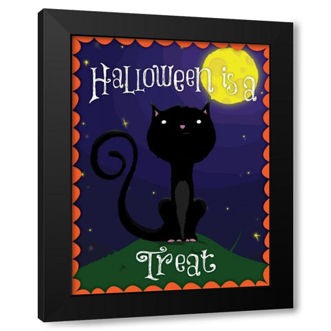 Halloween Treat II Black Modern Wood Framed Art Print with Double Matting by Grey, Jace