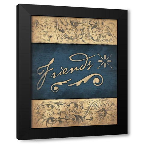 Friends Black Modern Wood Framed Art Print with Double Matting by Grey, Jace