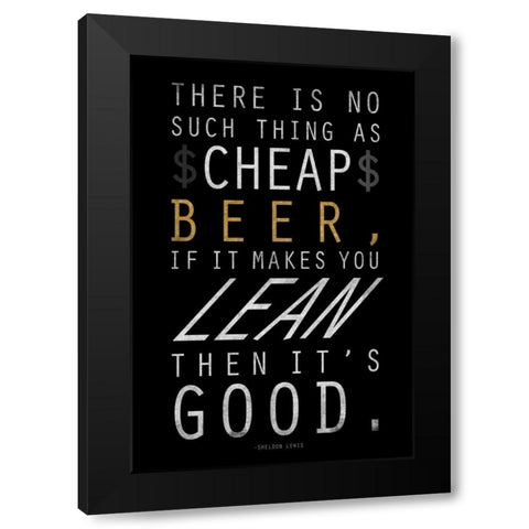 Beer Black Modern Wood Framed Art Print by Grey, Jace