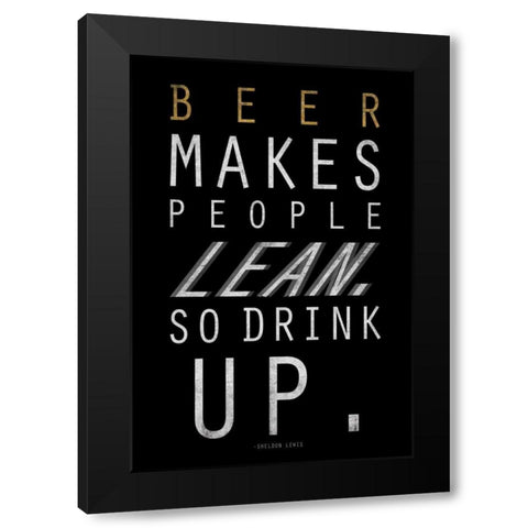 Beer mate Black Modern Wood Framed Art Print by Grey, Jace