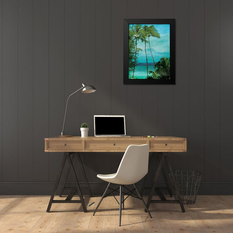 Palm Trees Black Modern Wood Framed Art Print by Grey, Jace