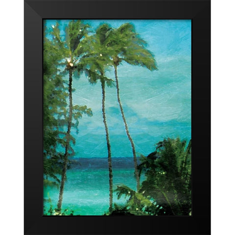 Palm Trees Black Modern Wood Framed Art Print by Grey, Jace