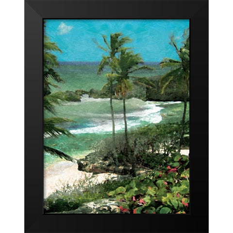 Palm trees mate Black Modern Wood Framed Art Print by Grey, Jace