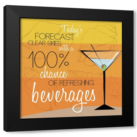 Beach Forecast Black Modern Wood Framed Art Print by Grey, Jace